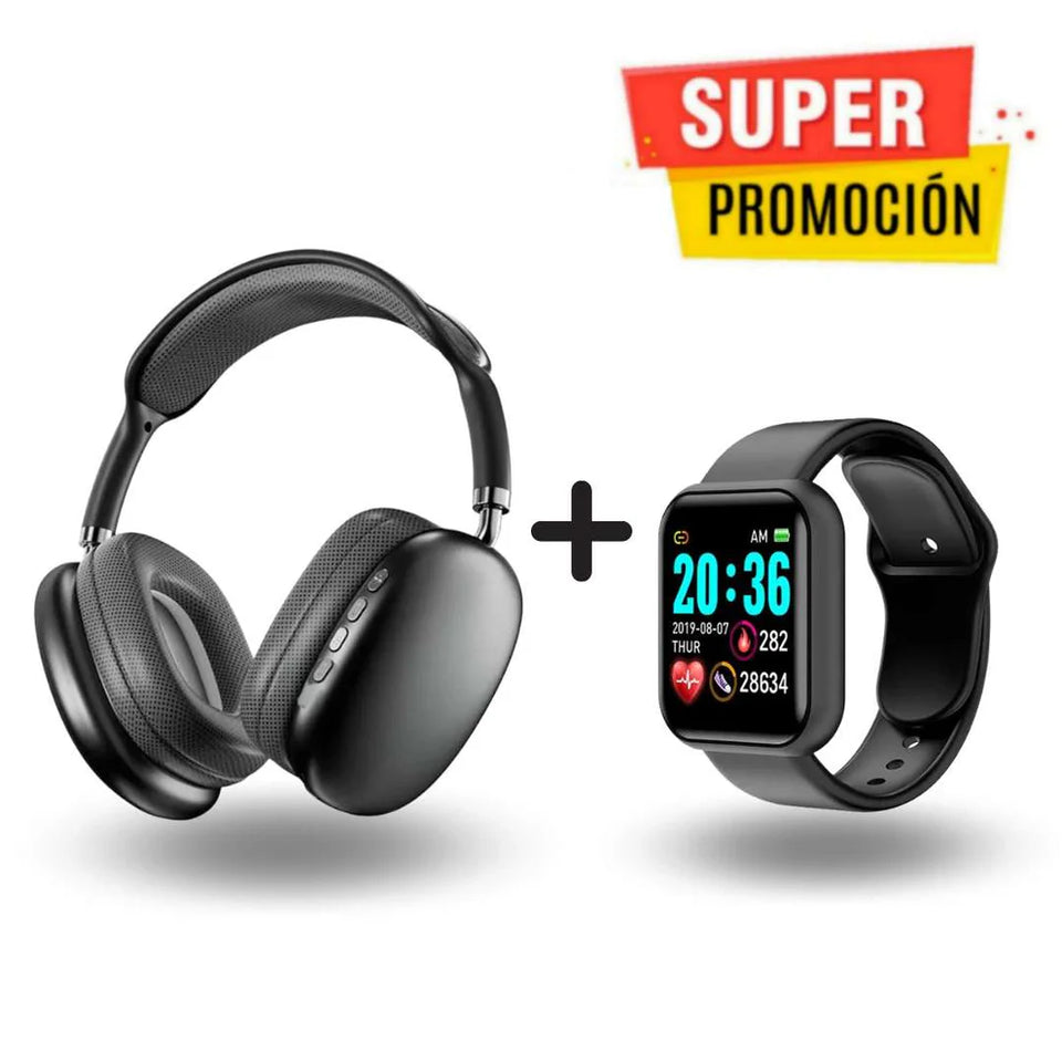 COMBO AUDIFONO P9 PLUS MAX + SMARTWATCH i10 PRO MAX - SERIE 10